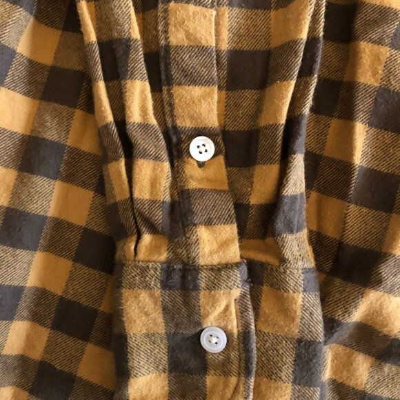 Plaid Button Down Shirt - Yellow and Brown - Picture 5 of 6